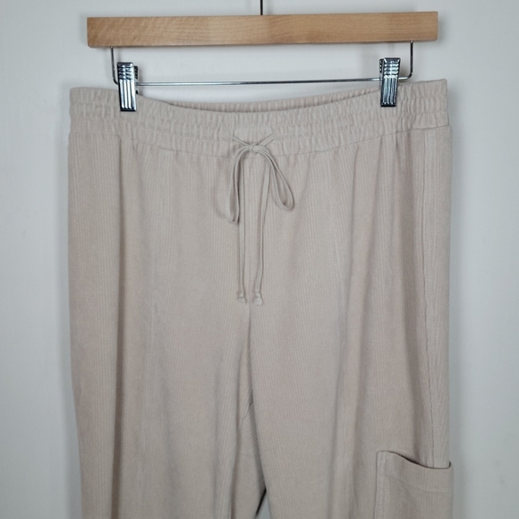 Anthropologie Daily Practice Drawstring Corduroy Wide Leg Slit Pants Size Medium - Picture 3 of 8